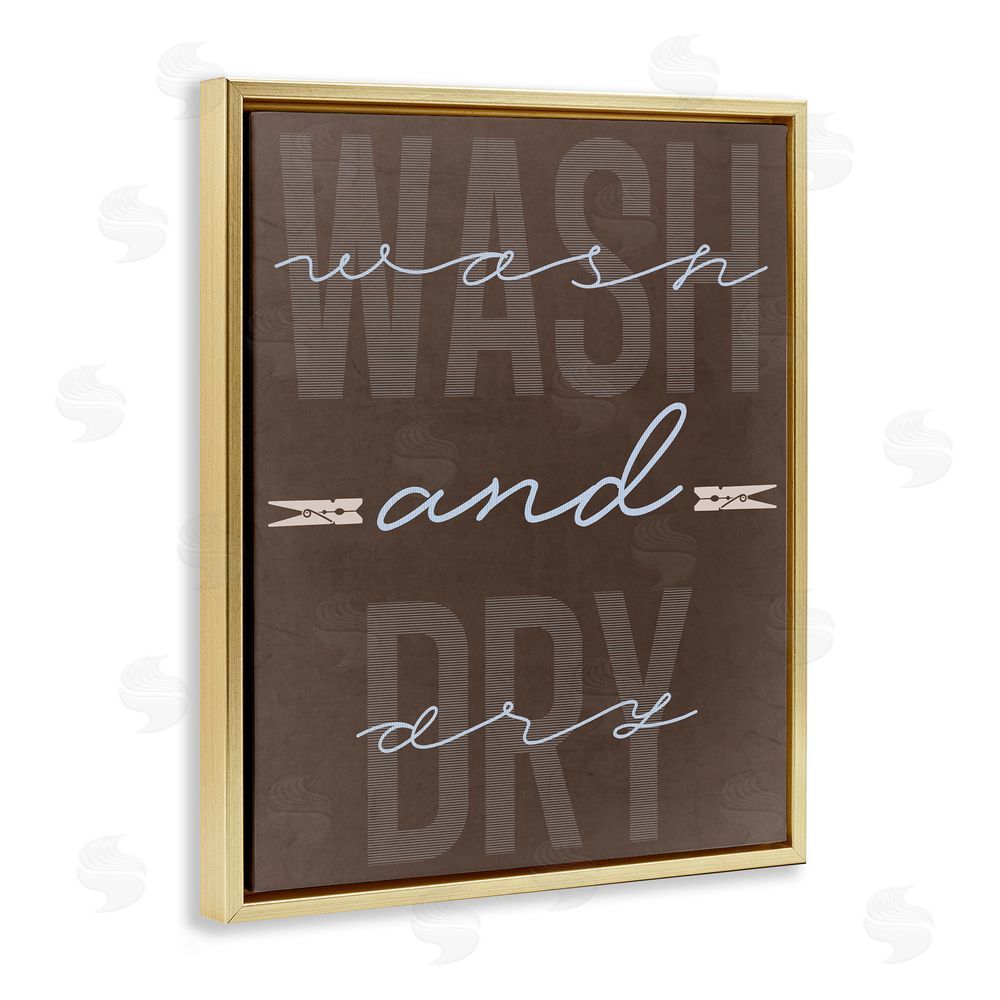 Marcus Prime Wash And Dry Brown Gold Floating Frame Canvas Wall Art Print