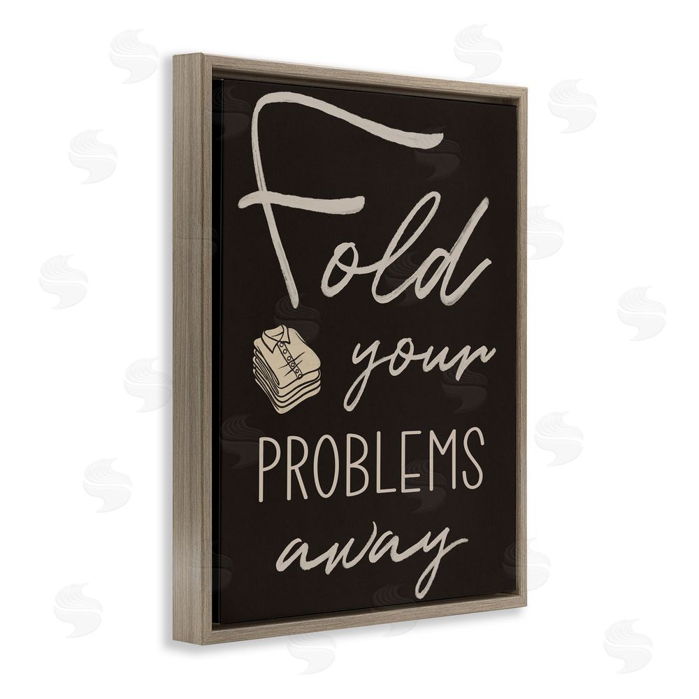 Marcus Prime Fold Your Problems Away Brown Floating Frame Canvas Wall Art Print