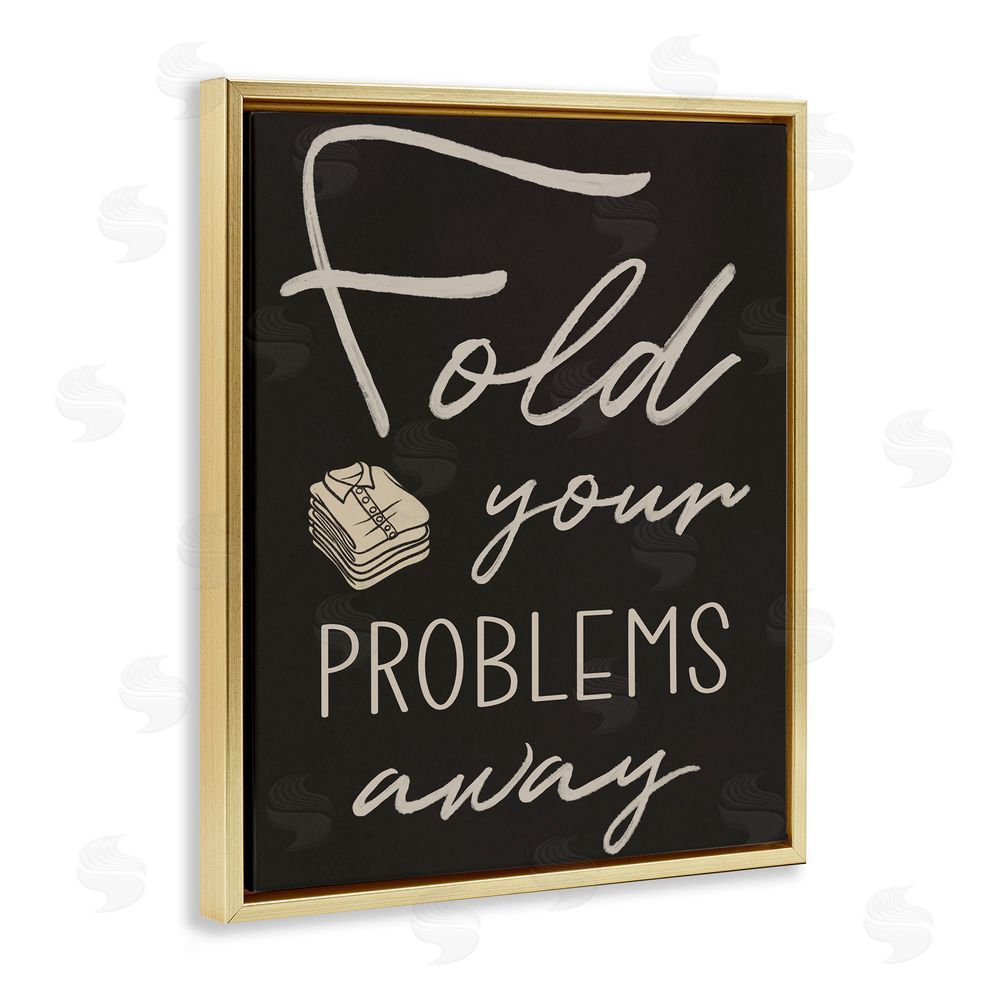 Marcus Prime Fold Your Problems Away Gold Floating Frame Canvas Wall Art Print