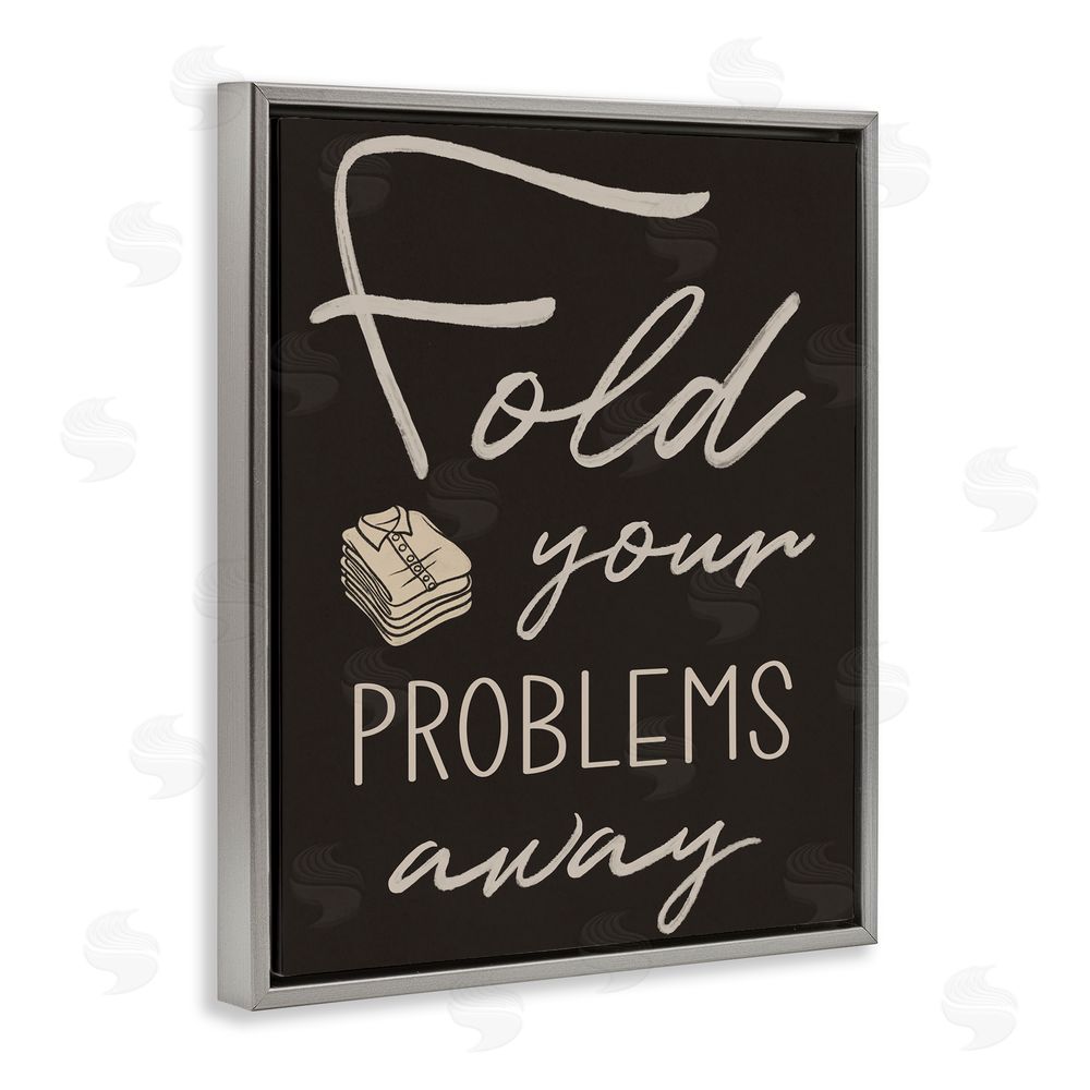 Marcus Prime Fold Your Problems Away Gray Floating Frame Canvas Wall Art Print