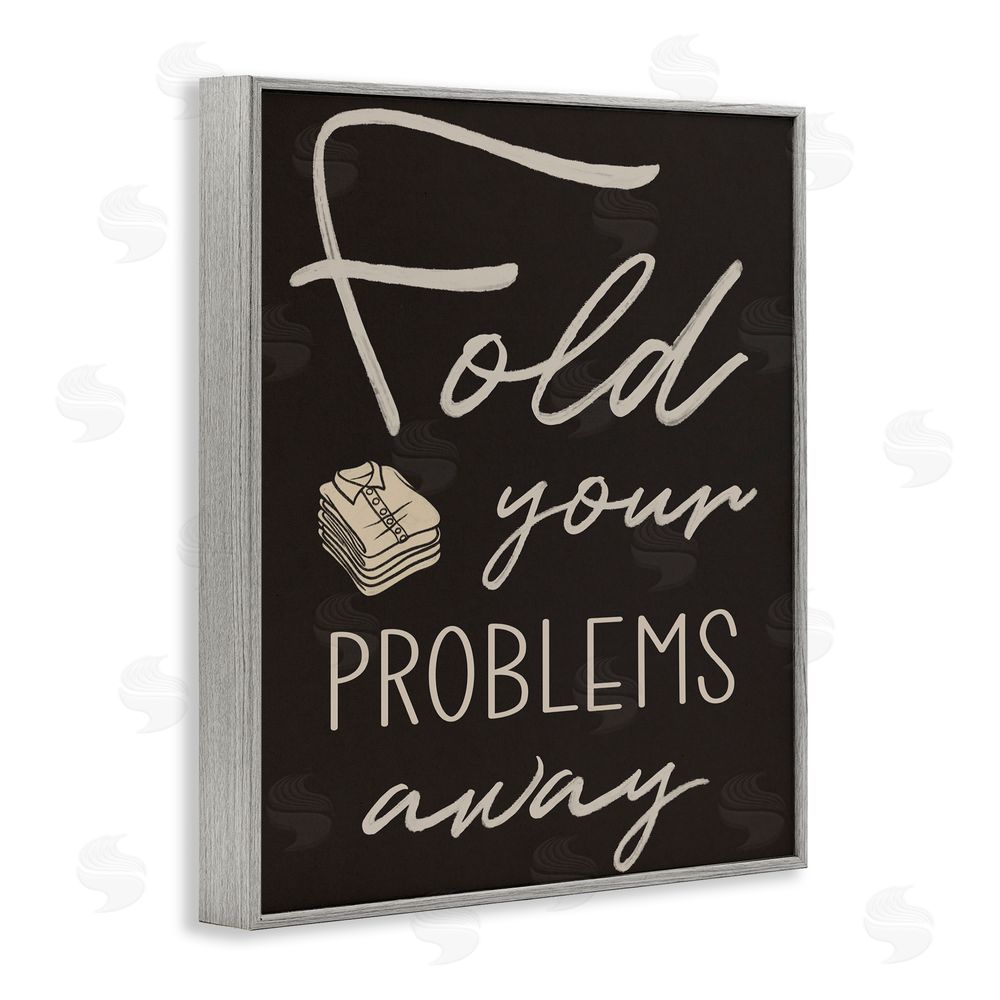Marcus Prime Fold Your Problems Away Gray Framed Giclee Print Wall Art
