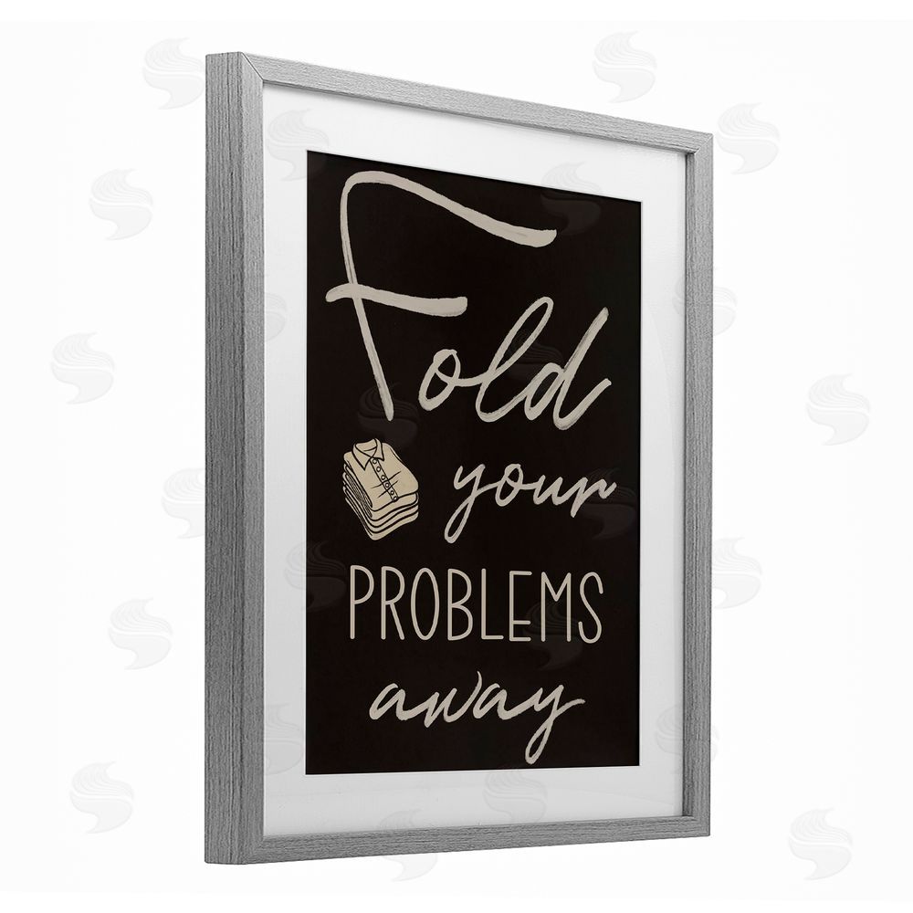 Marcus Prime Fold Your Problems Away Gray Framed Print Under Glass Wall Art