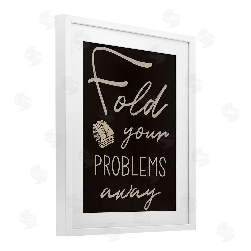 Marcus Prime Fold Your Problems Away White Framed Print Under Glass Wall Art