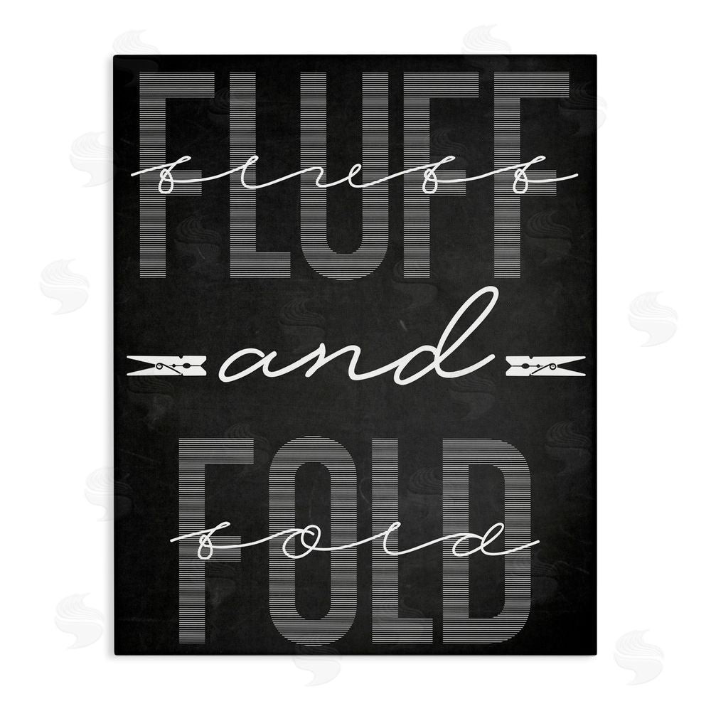 Marcus Prime Fluff & Fold Black Minimal Stretched Canvas Wall Art Print