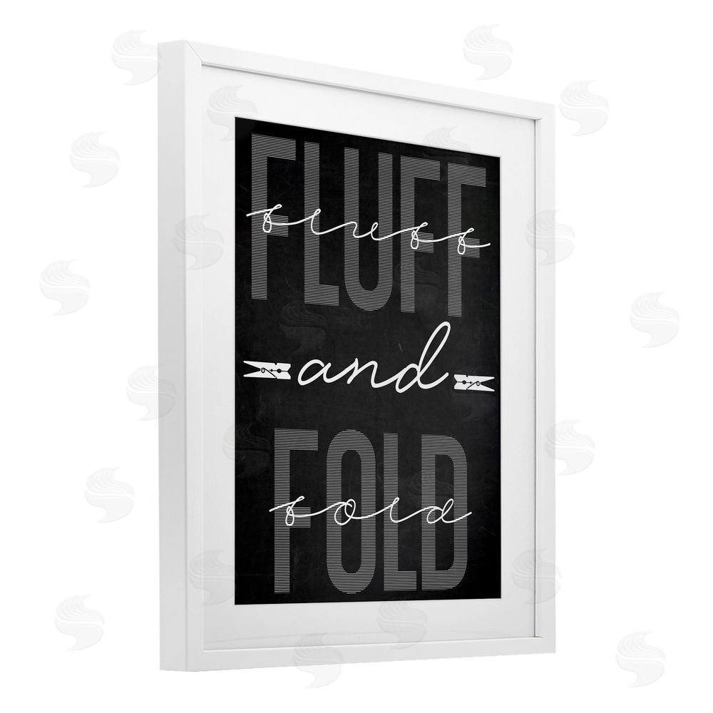 Marcus Prime Fluff & Fold Black Minimal White Framed Print Under Glass Wall Art