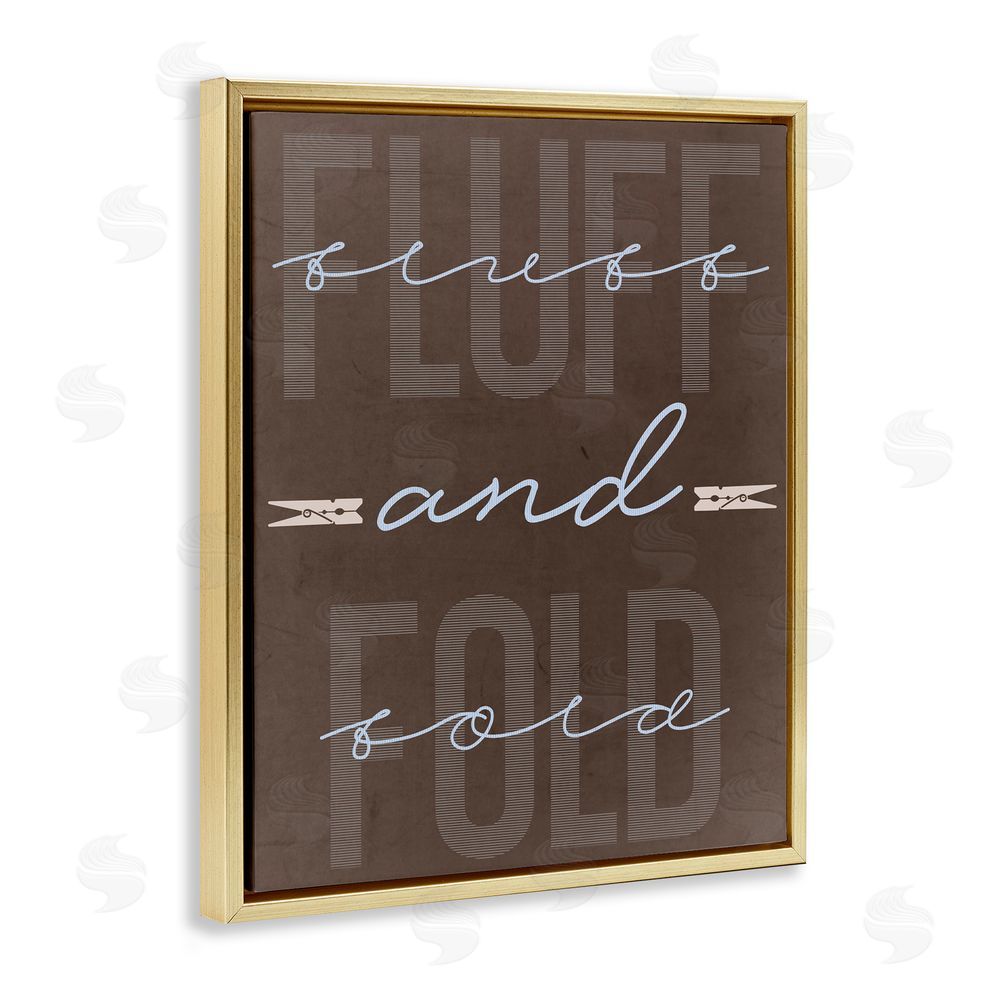 Marcus Prime Fluff And Fold Brown Minimal Gold Floating Frame Canvas Wall Art Print