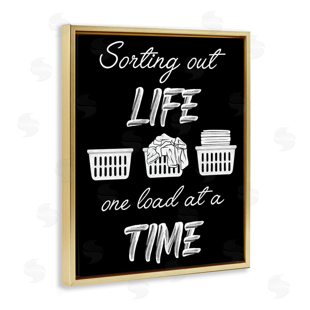 Marcus Prime Sorting Out Life Laundry Gold Floating Frame Canvas Wall Art Print