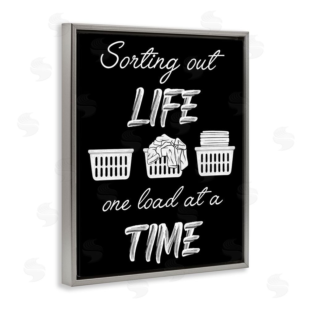 Marcus Prime Sorting Out Life Laundry Gray Floating Frame Canvas Wall Art Print