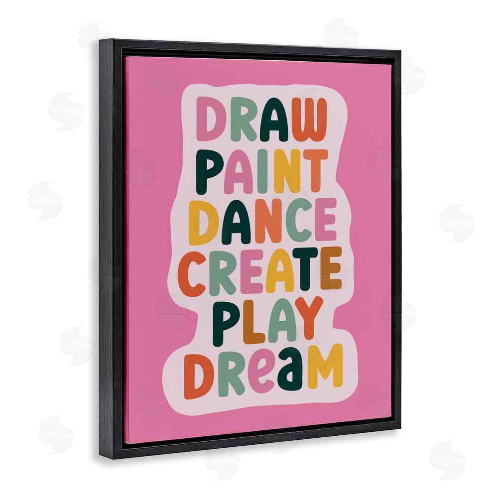 Julia Frost Draw Paint Dance Create Black Floating Frame Canvas Wall Art Print