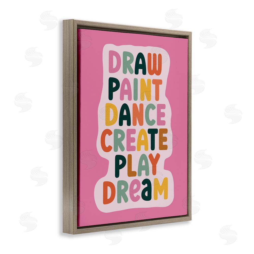 Julia Frost Draw Paint Dance Create Brown Floating Frame Canvas Wall Art Print
