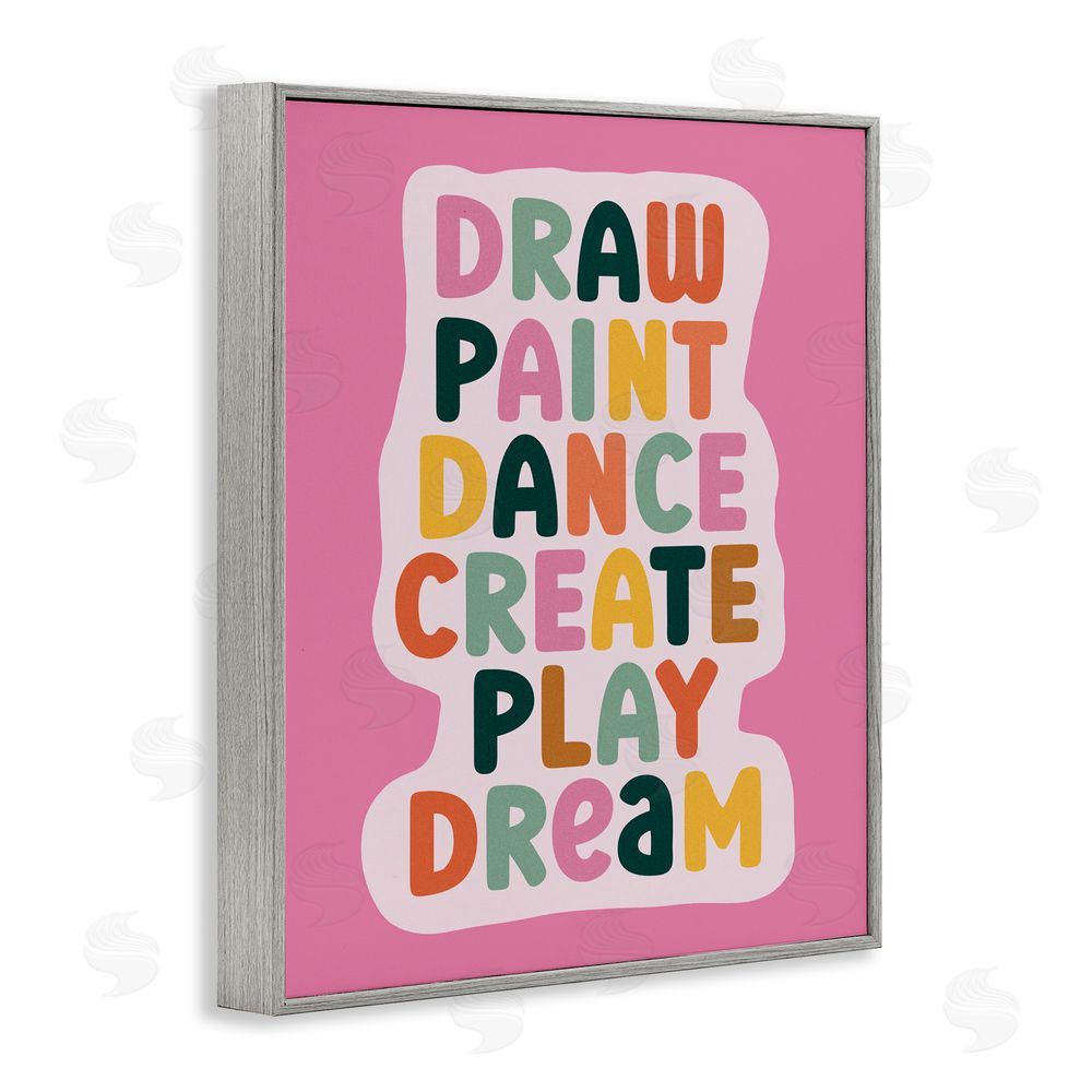 Julia Frost Draw Paint Dance Create Gray Framed Giclee Print Wall Art