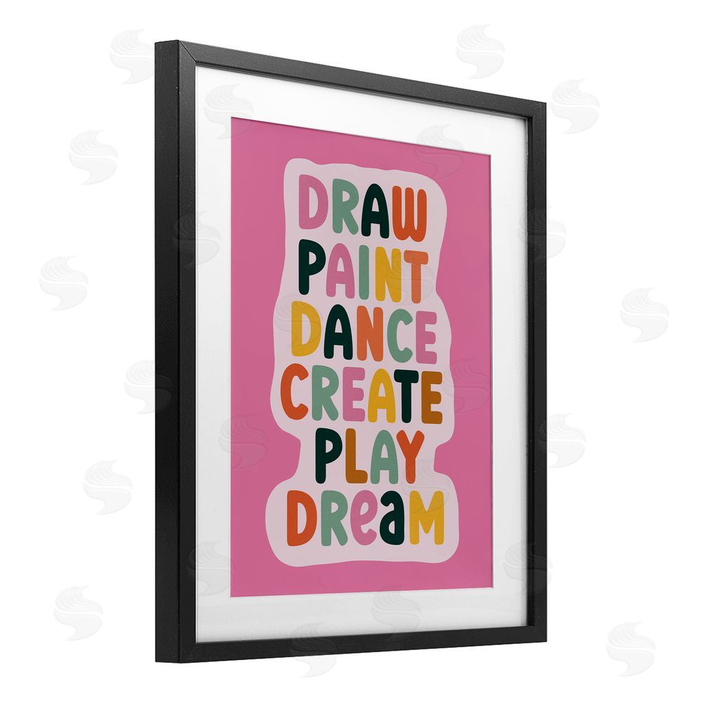Julia Frost Draw Paint Dance Create Black Framed Print Under Glass Wall Art
