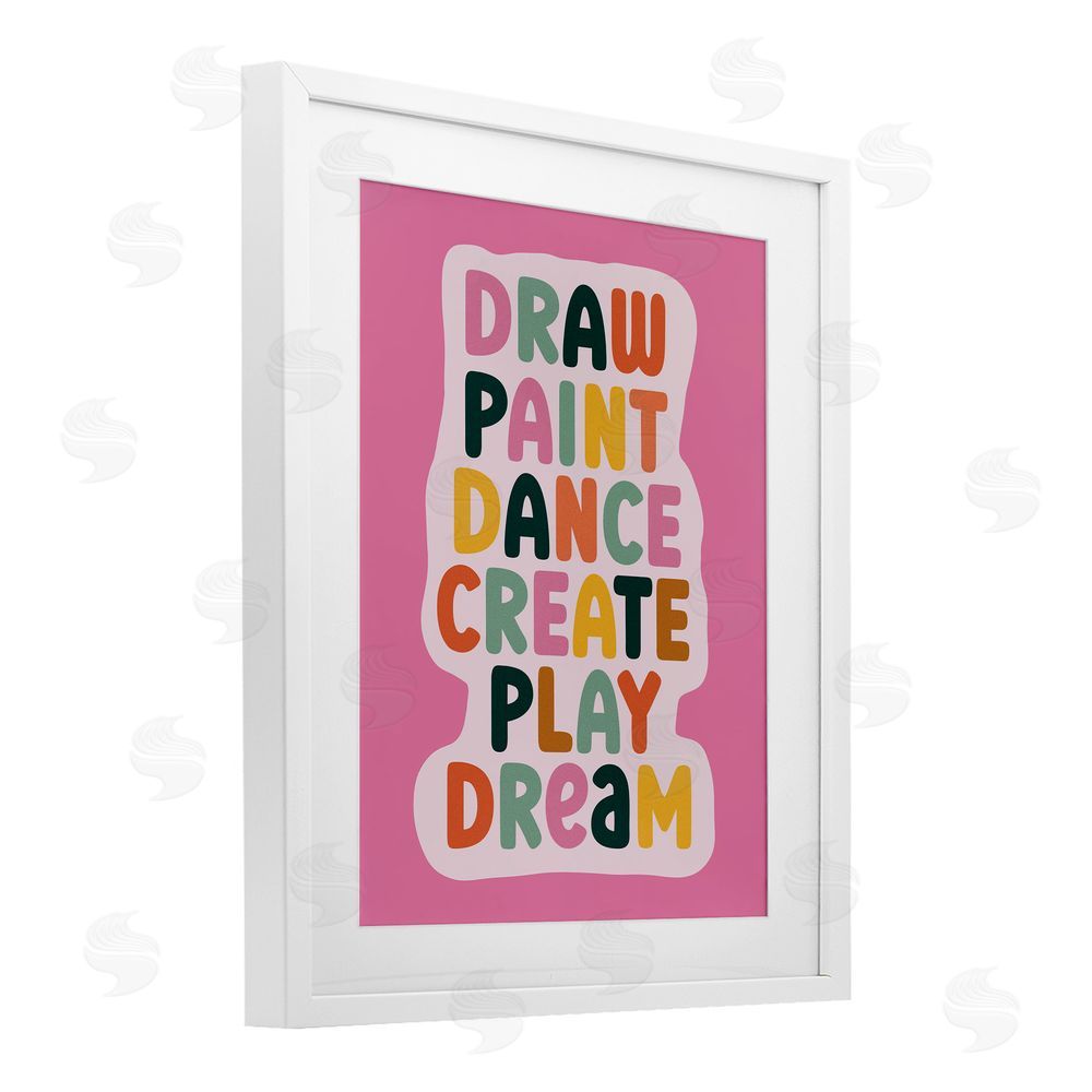 Julia Frost Draw Paint Dance Create White Framed Print Under Glass Wall Art