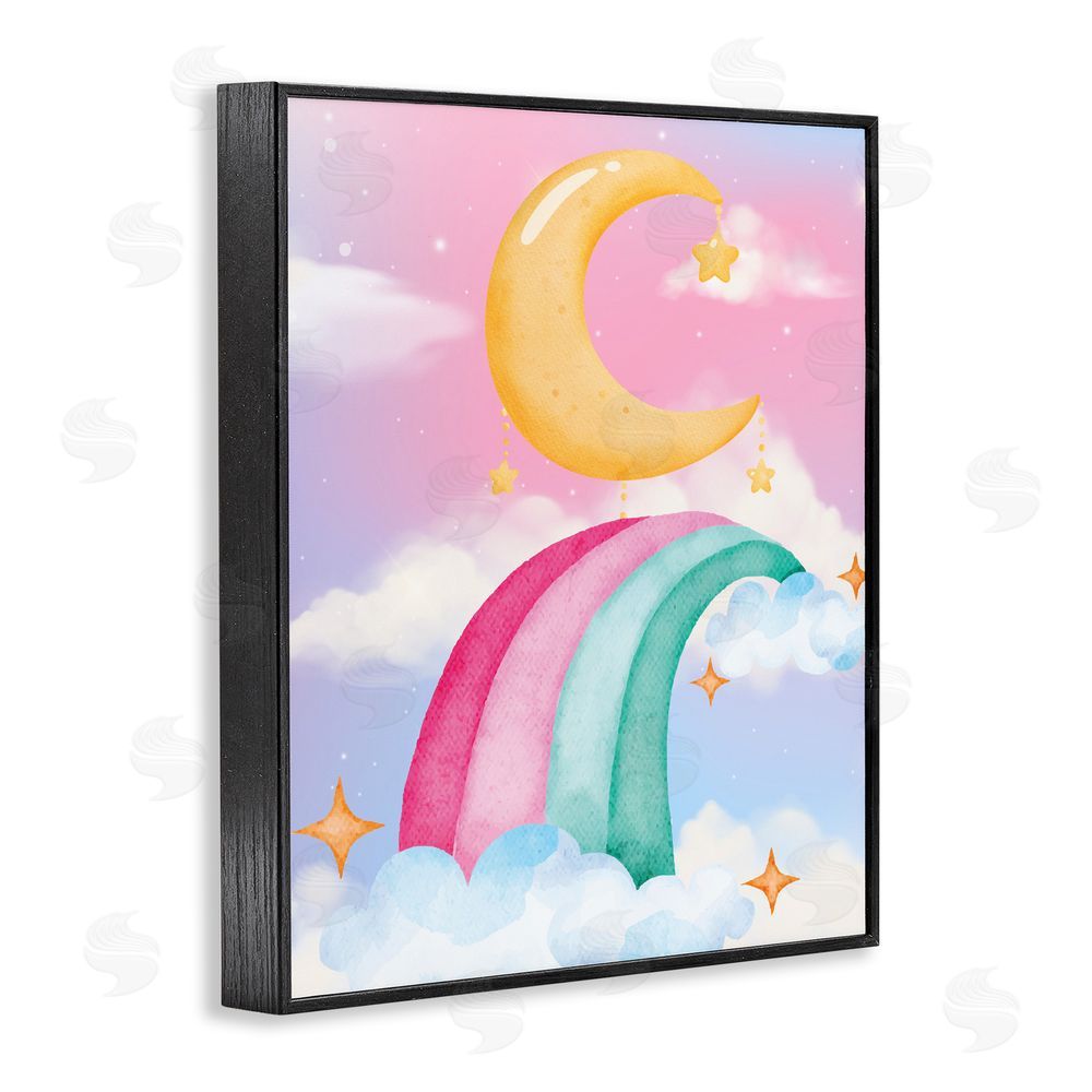 Jesse Keith Moon Rainbow in Clouds Black Framed Giclee Print Wall Art