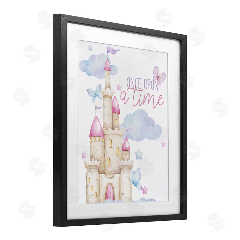 Kim Allen Once Upon A Time Castle Black Framed Print Under Glass Wall Art