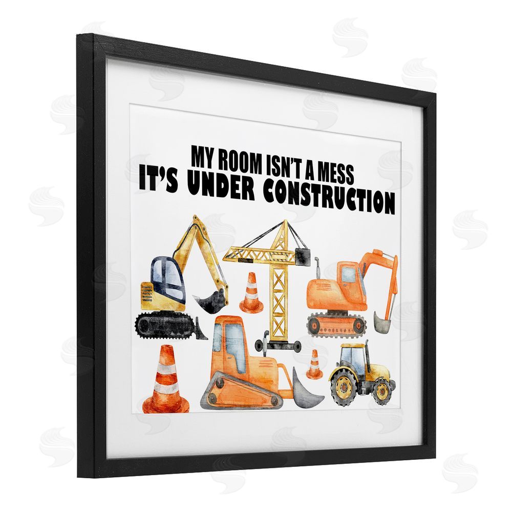 Kim Allen Not A Mess Under Construction Black Framed Print Under Glass Wall Art