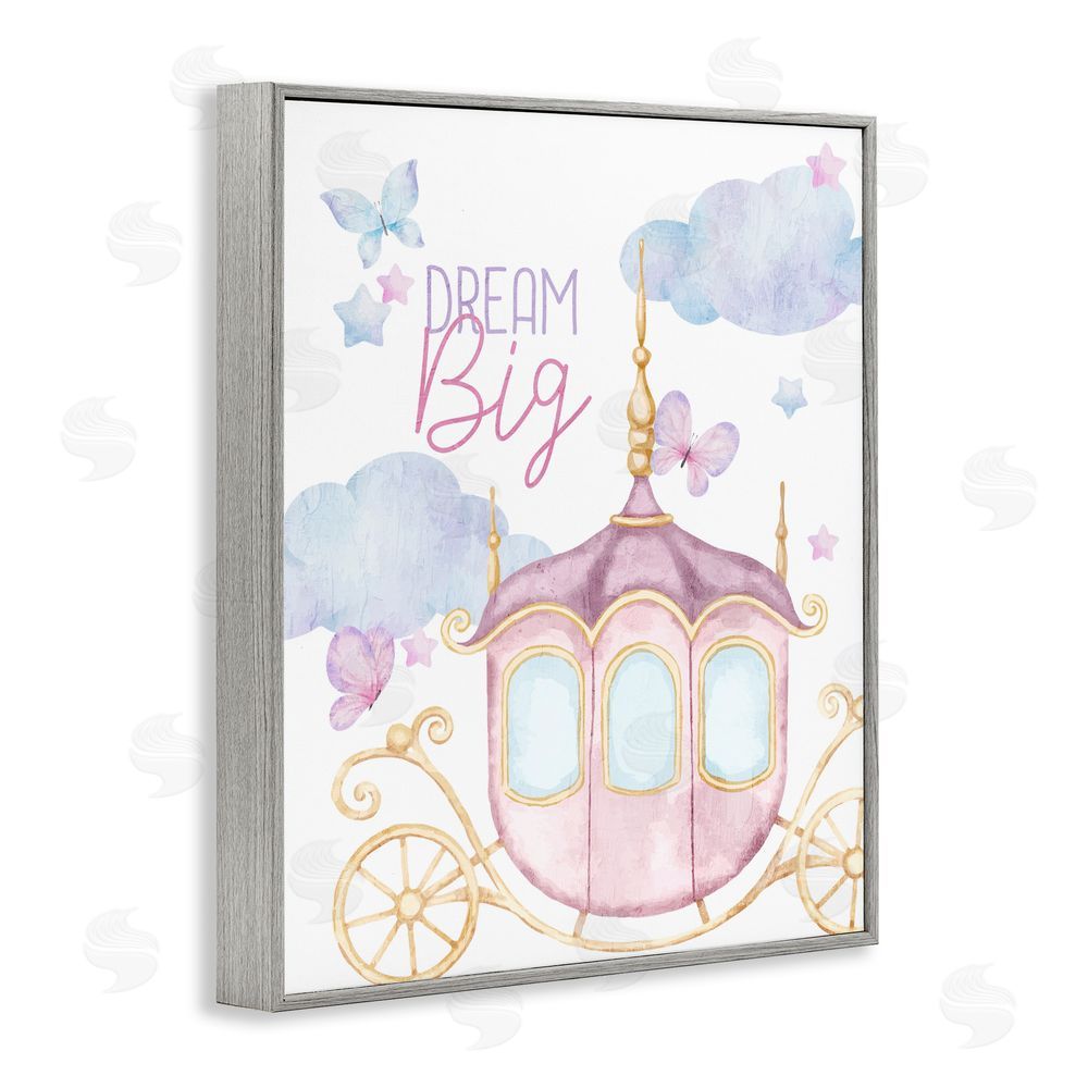 Kim Allen Dream Big Fantasy Carriage Gray Framed Giclee Print Wall Art