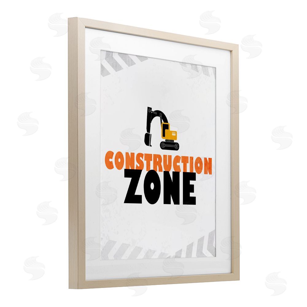 Kim Allen Construction Zone Minimal Brown Framed Print Under Glass Wall Art