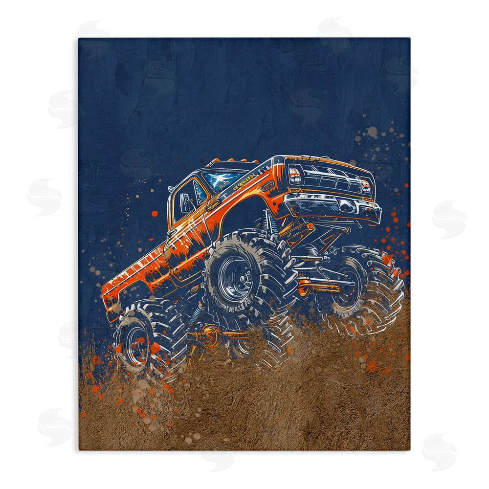 Kim Allen My Jam Monster Truck Stretched Canvas Wall Art Print