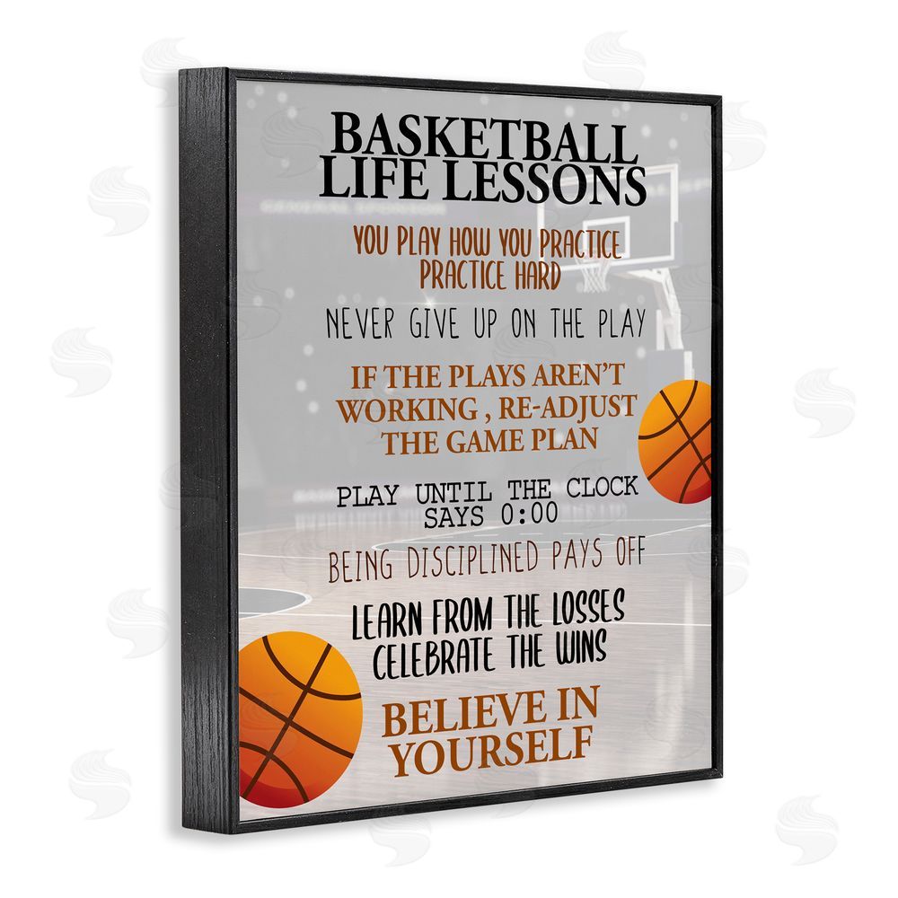Kim Allen Basketball Life Lessons Black Framed Giclee Print Wall Art