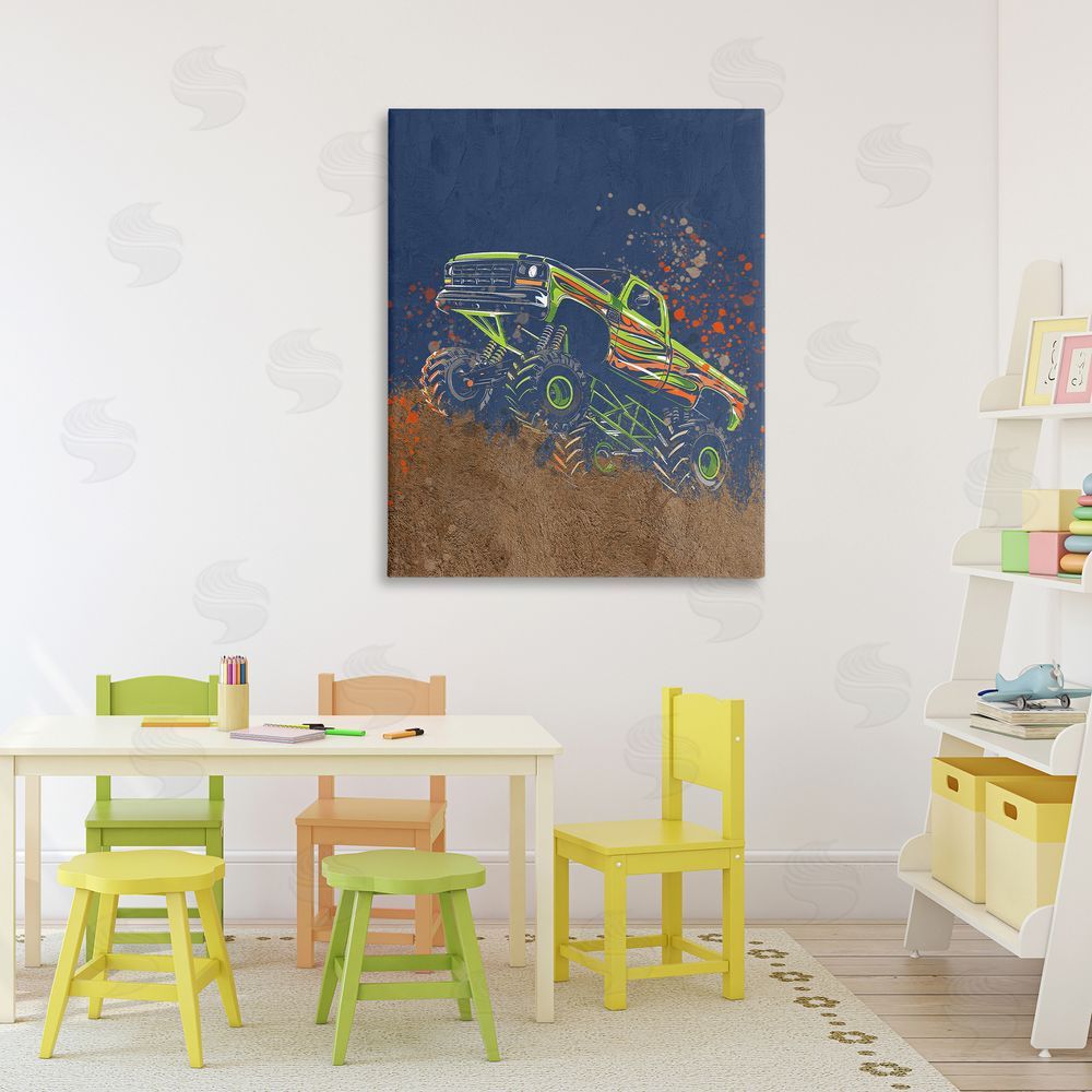 Kim Allen My Jam Truck Adventure Stretched Canvas Wall Art Print in Room