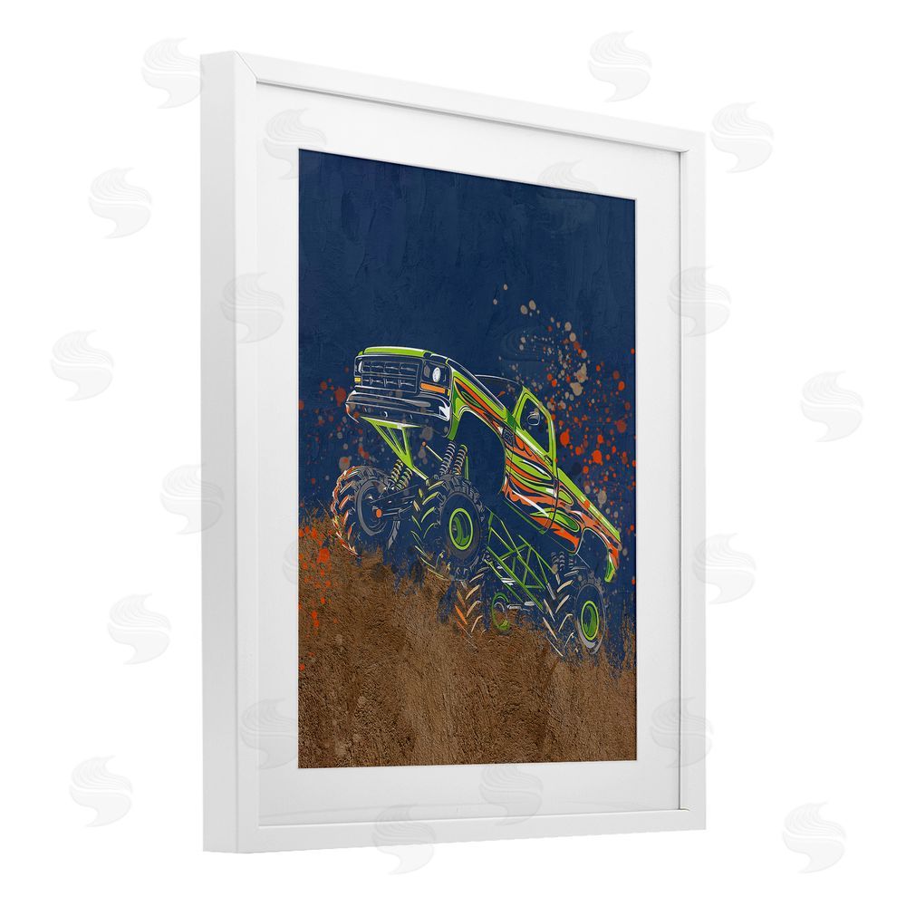 Kim Allen My Jam Truck Adventure White Framed Print Under Glass Wall Art