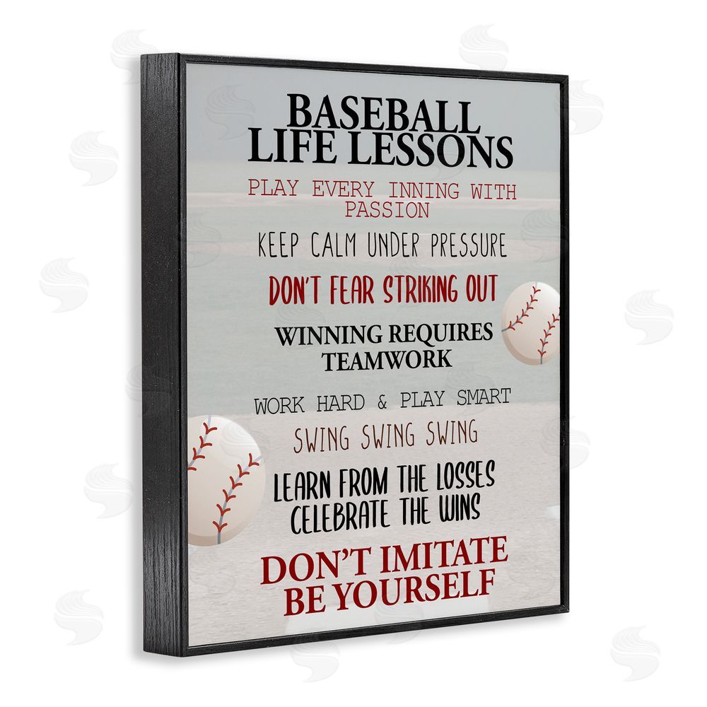 Kim Allen Baseball Life Lessons Black Framed Giclee Print Wall Art