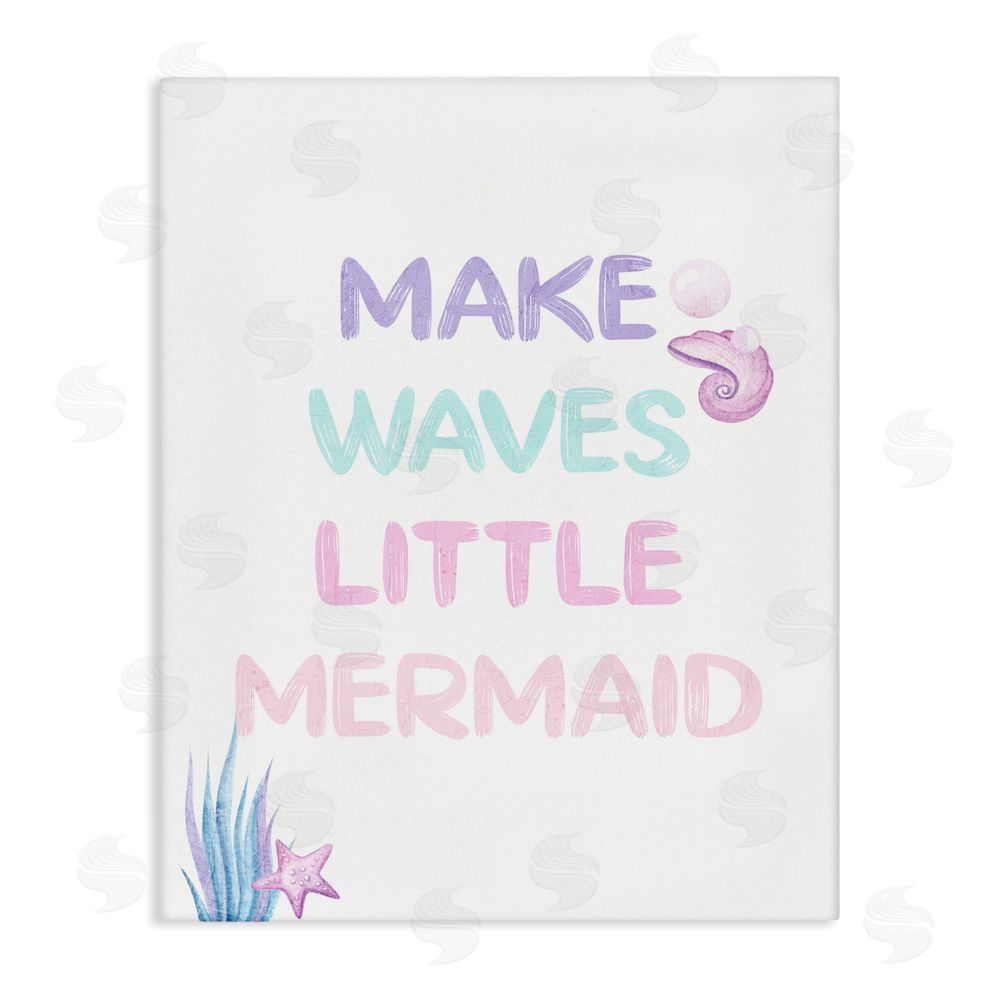 Kim Allen Make Waves Little Mermaid Stretched Canvas Wall Art Print