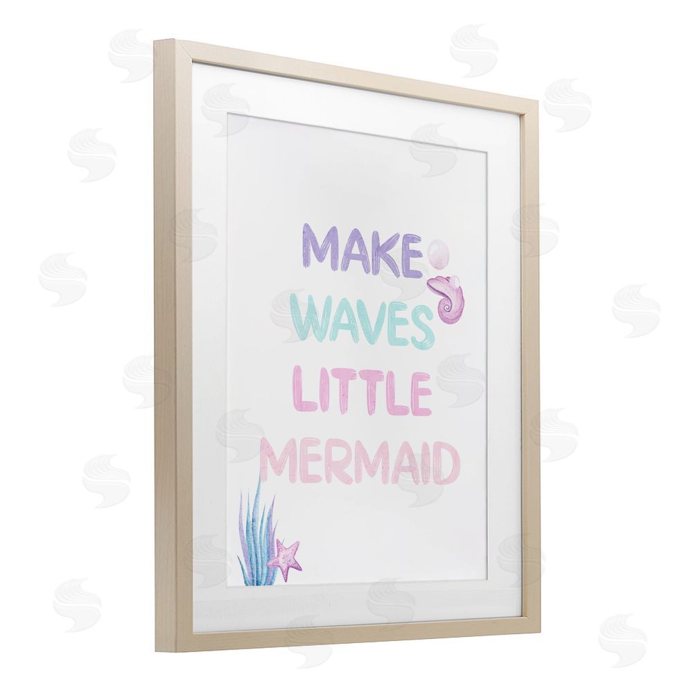 Kim Allen Make Waves Little Mermaid Brown Framed Print Under Glass Wall Art