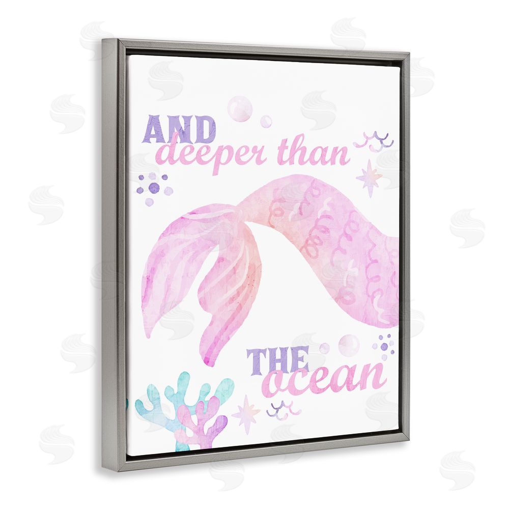 Kim Allen Deeper Than The Ocean Gray Floating Frame Canvas Wall Art Print