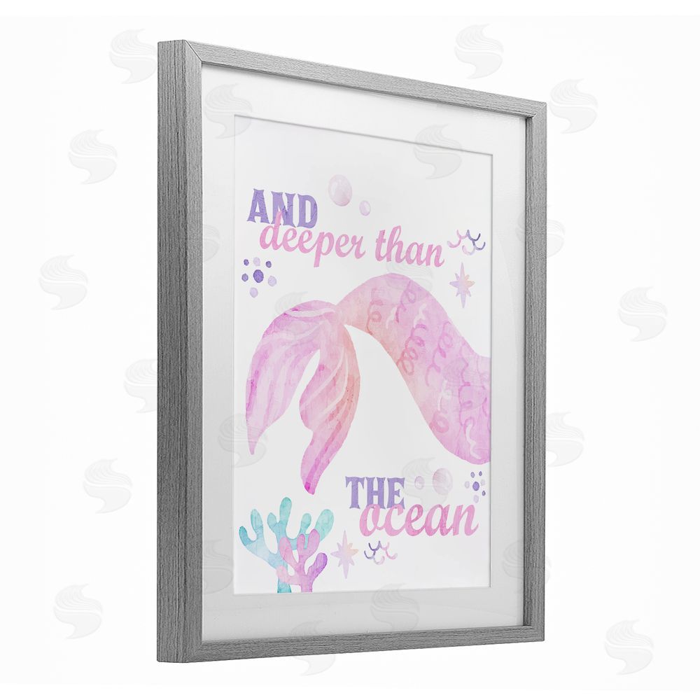 Kim Allen Deeper Than The Ocean Gray Framed Print Under Glass Wall Art
