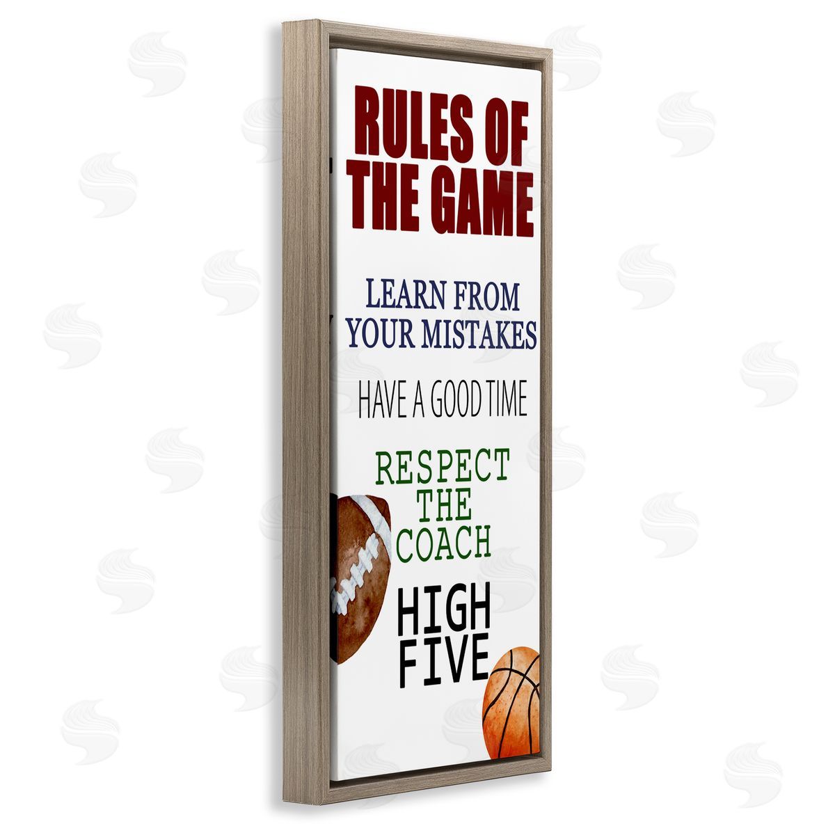 Kim Allen Motivational Rules Of The Game Brown Floating Frame Canvas Wall Art Print
