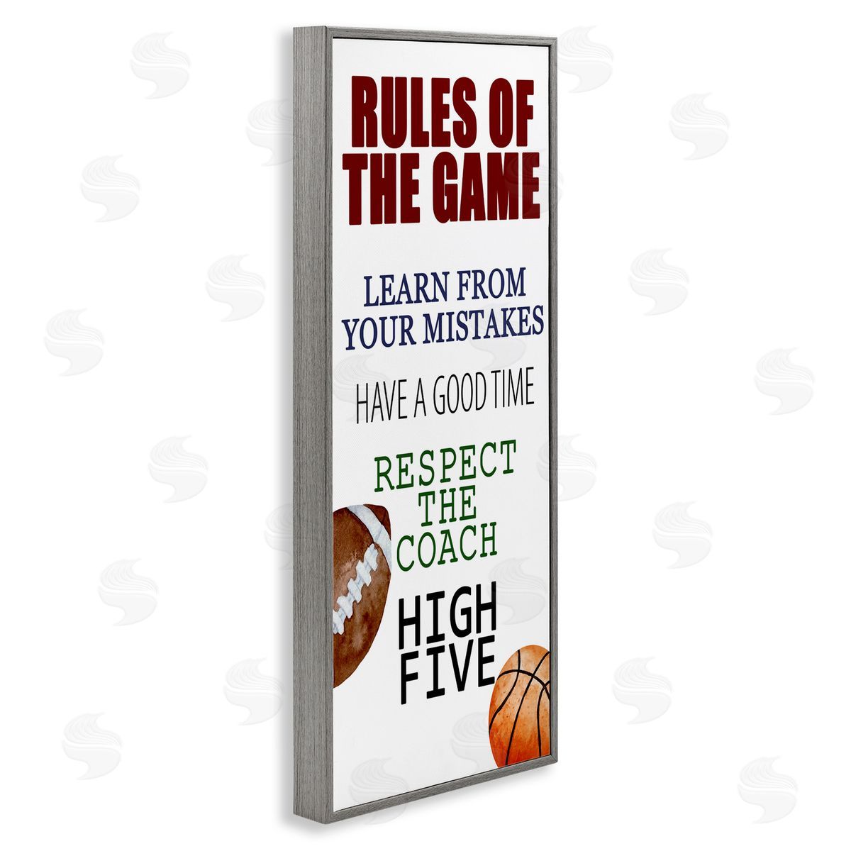 Kim Allen Motivational Rules Of The Game Gray Framed Giclee Print Wall Art