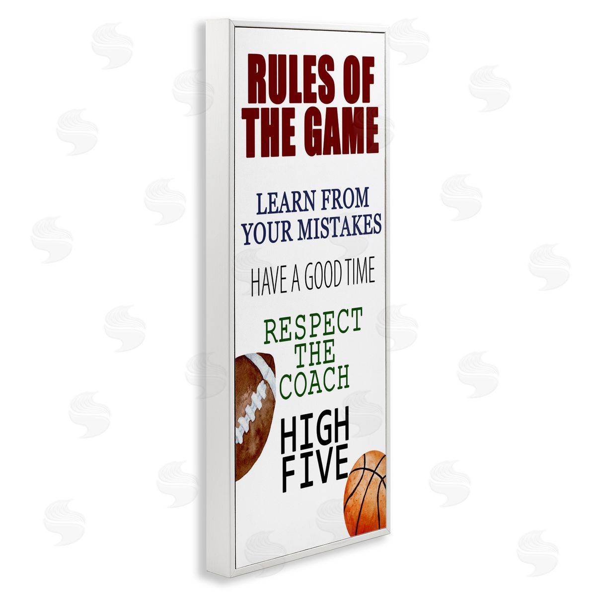 Kim Allen Motivational Rules Of The Game White Framed Giclee Print Wall Art