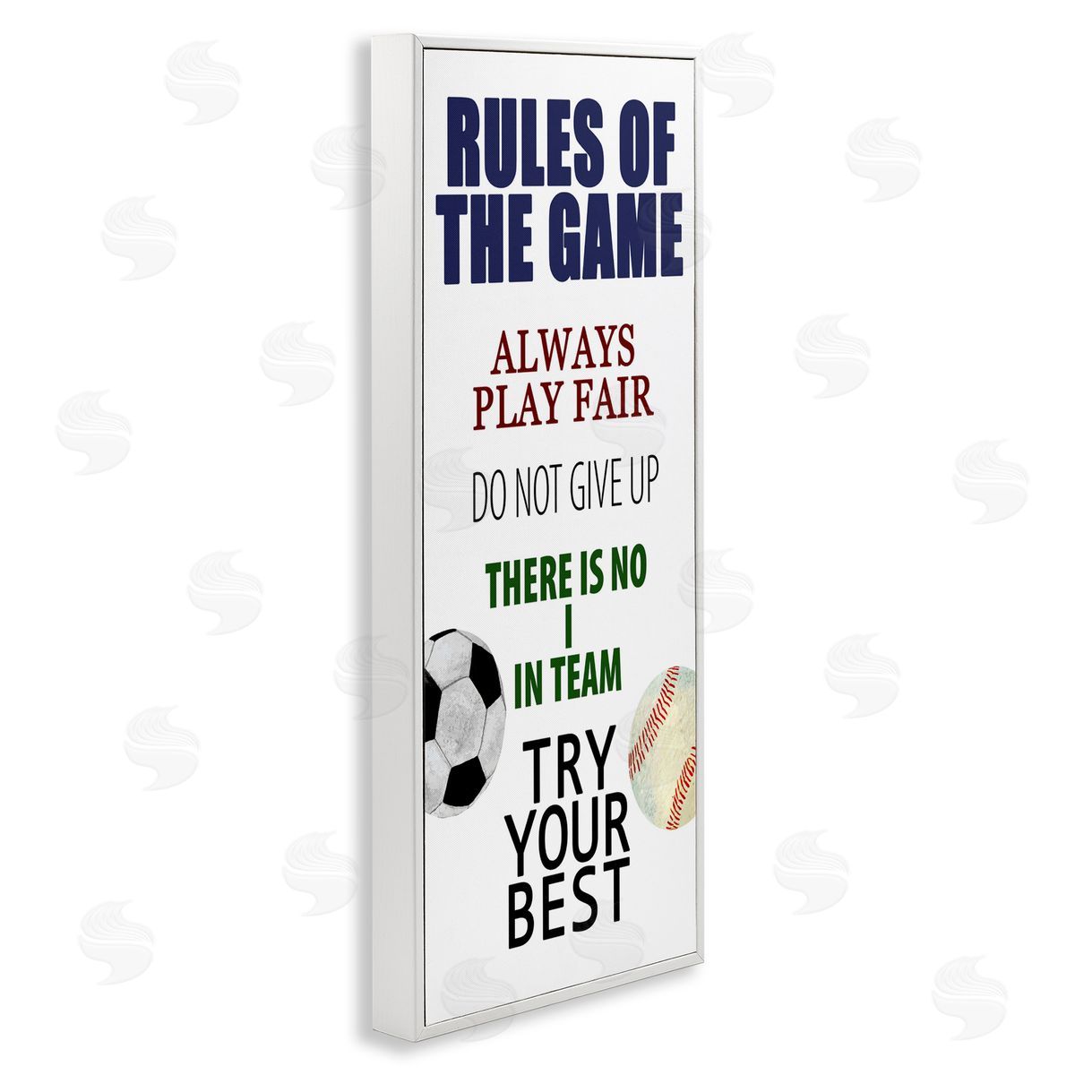 Kim Allen Fun Teamwork Rules of Game White Framed Giclee Print Wall Art
