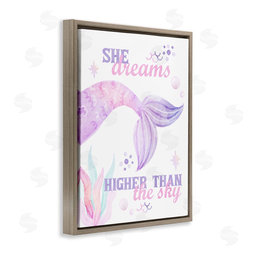 Kim Allen She Dreams Higher Than The Sky Brown Floating Frame Canvas Wall Art Print