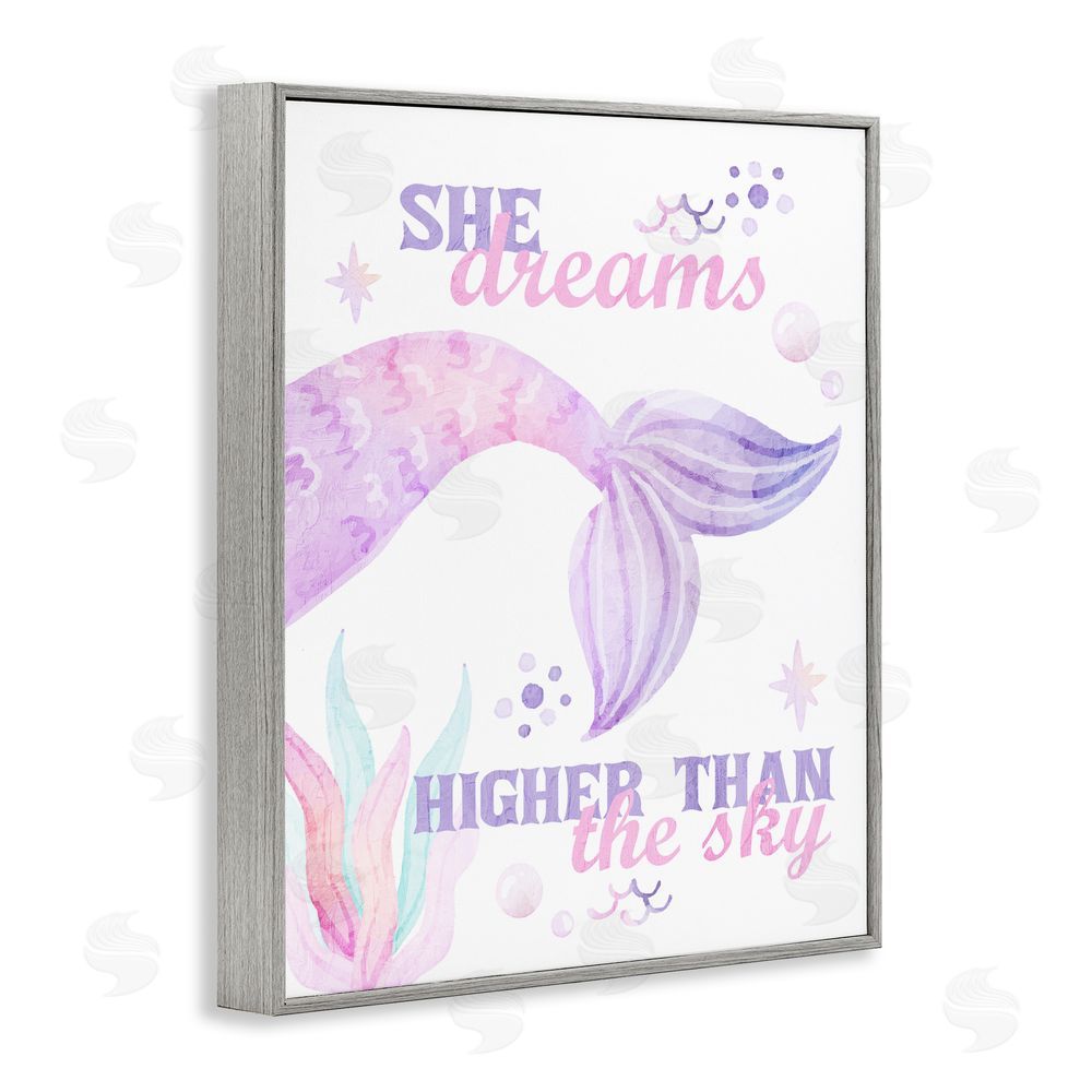 Kim Allen She Dreams Higher Than The Sky Gray Framed Giclee Print Wall Art