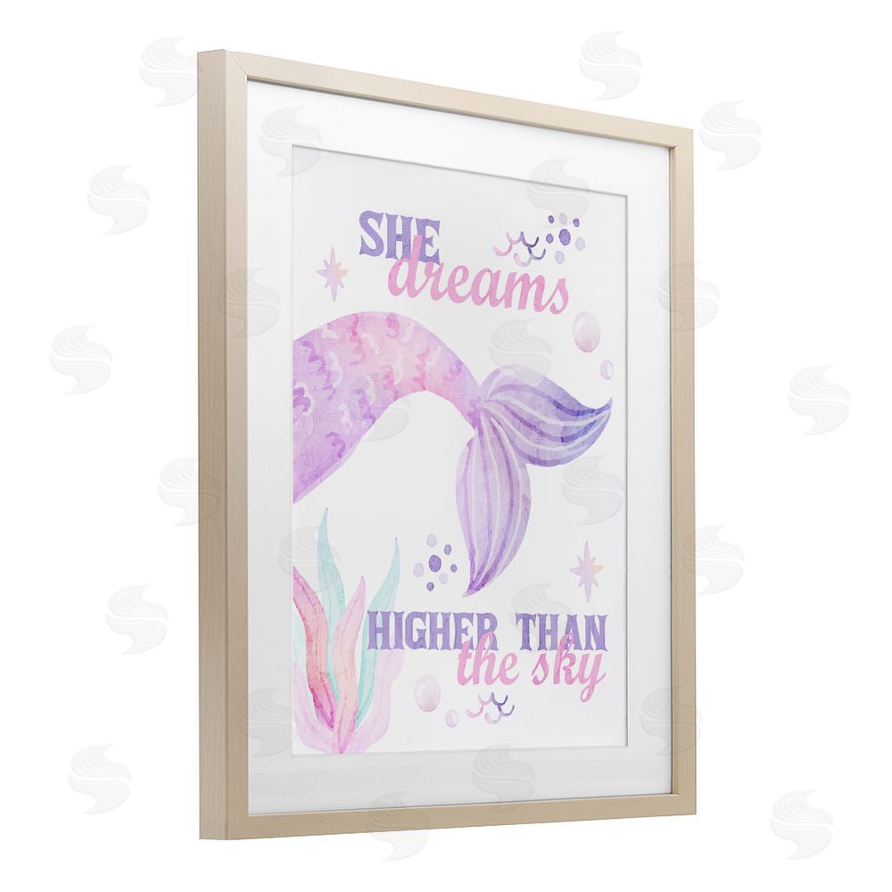 Kim Allen She Dreams Higher Than The Sky Brown Framed Print Under Glass Wall Art