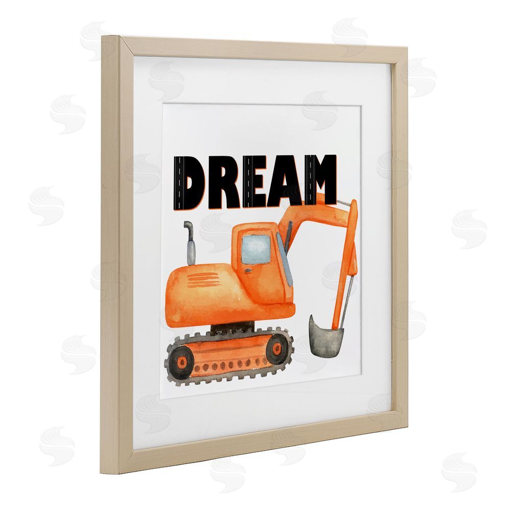 Kim Allen Dream with Orange Excavator Brown Framed Print Under Glass Wall Art