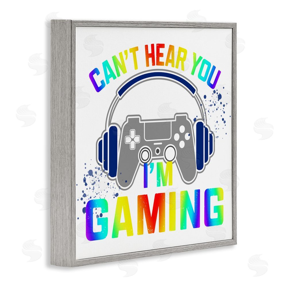 Kim Allen Rainbow Can't Hear You Gaming Gray Framed Giclee Print Wall Art