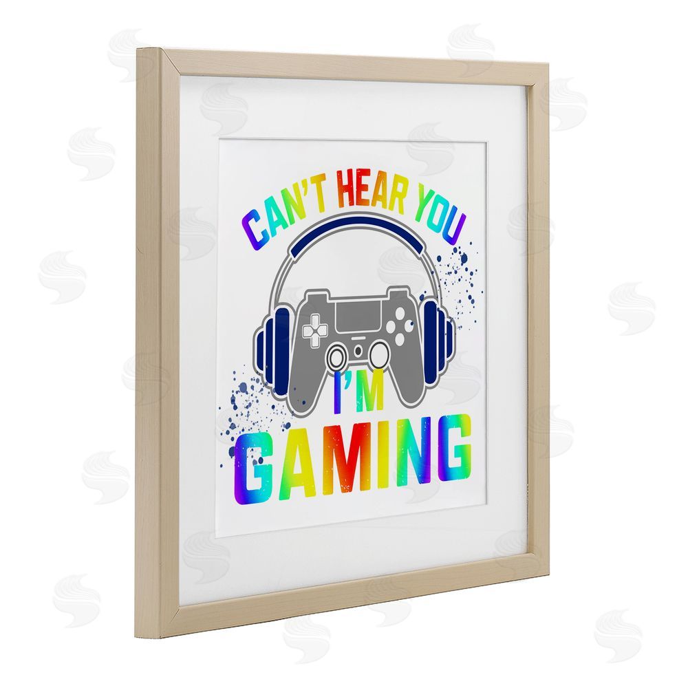 Kim Allen Rainbow Can't Hear You Gaming Brown Framed Print Under Glass Wall Art