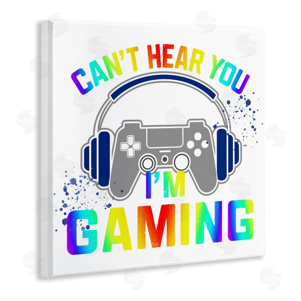 Kim Allen Rainbow Can't Hear You Gaming Wooden Wall Plaque Art Print