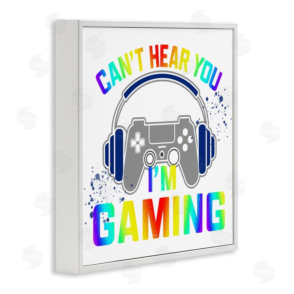 Kim Allen Rainbow Can't Hear You Gaming White Framed Giclee Print Wall Art