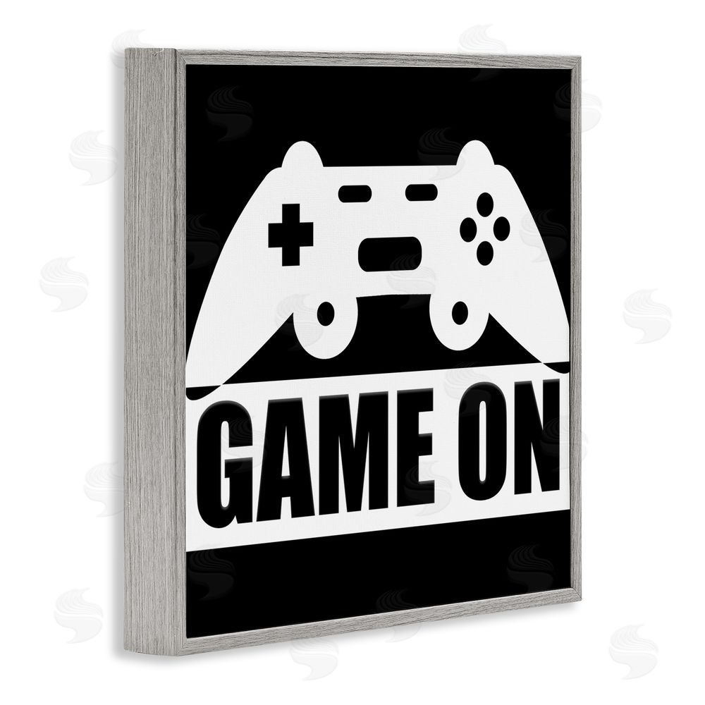 Kim Allen Game On Retro Black & White Gray Framed Giclee Print Wall Art