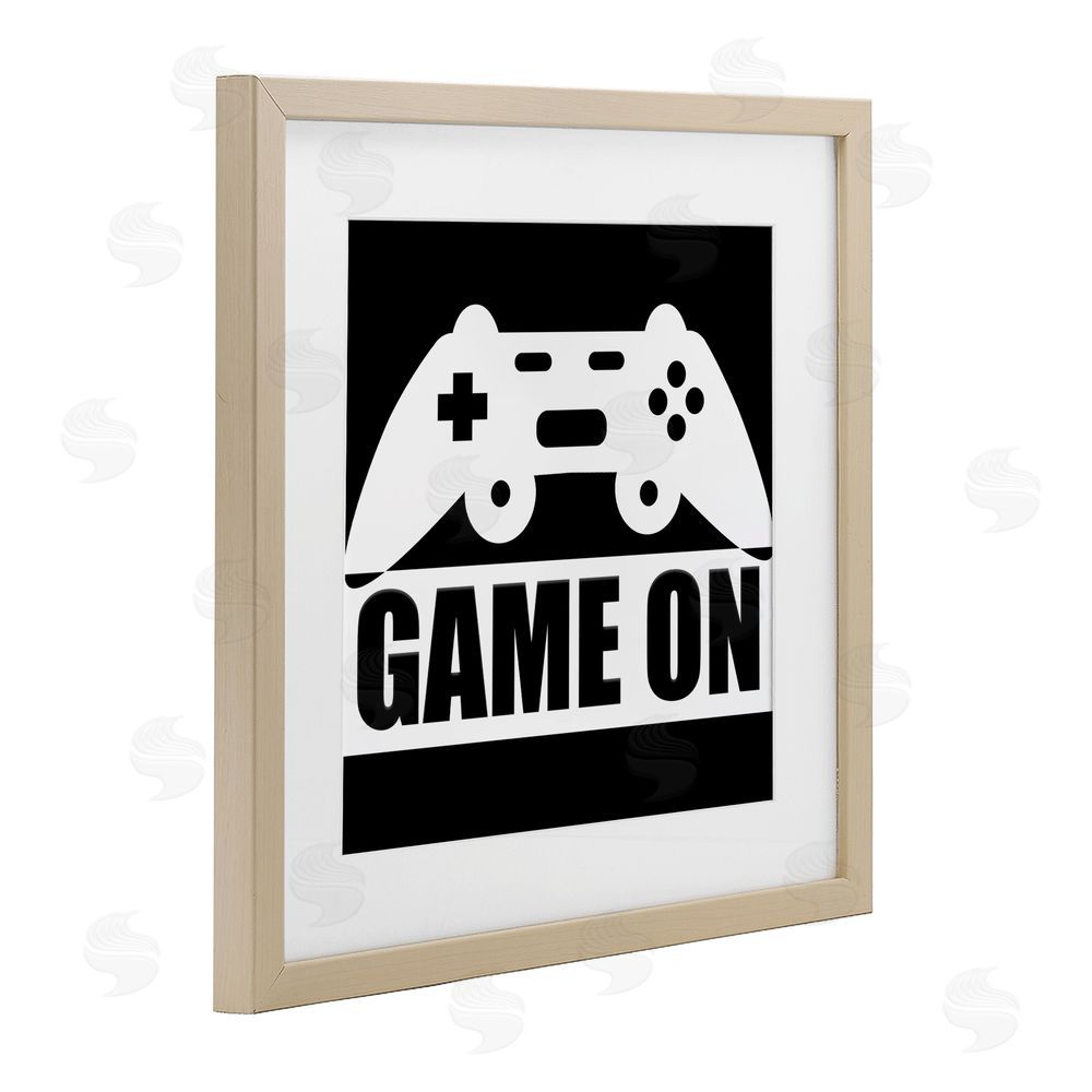Kim Allen Game On Retro Black & White Brown Framed Print Under Glass Wall Art
