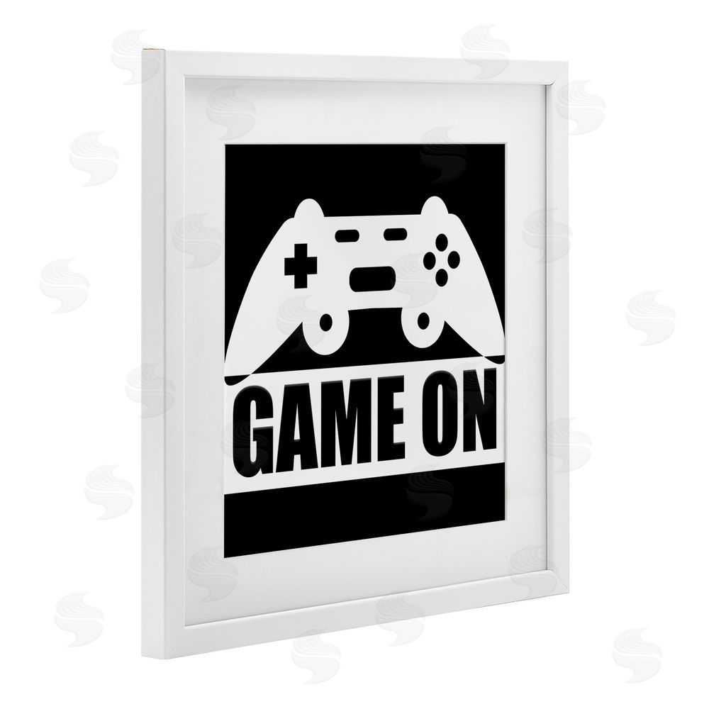 Kim Allen Game On Retro Black & White White Framed Print Under Glass Wall Art