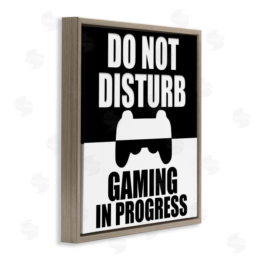 Kim Allen Do Not Disturb Minimal Gamer Brown Floating Frame Canvas Wall Art Print