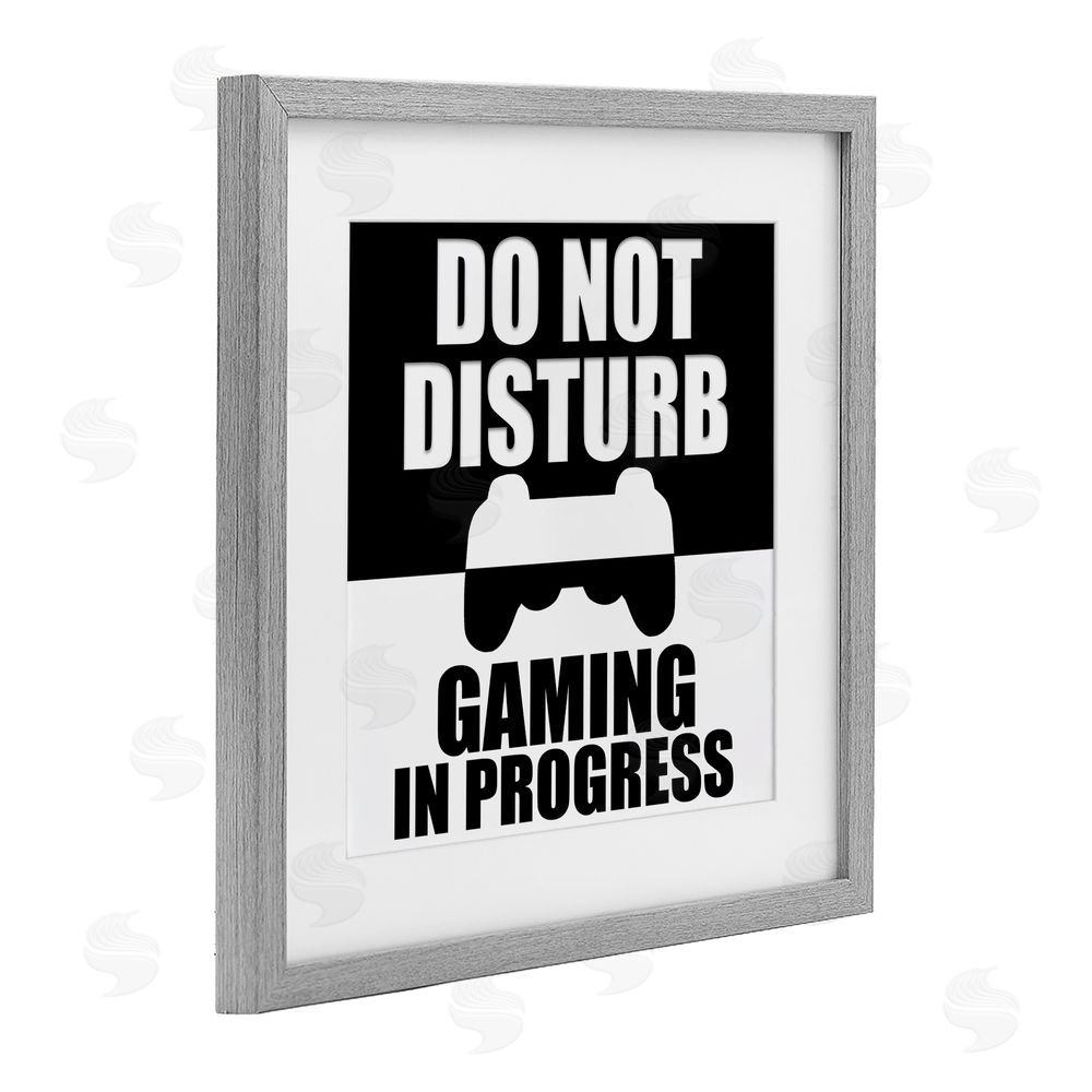 Kim Allen Do Not Disturb Minimal Gamer Gray Framed Print Under Glass Wall Art