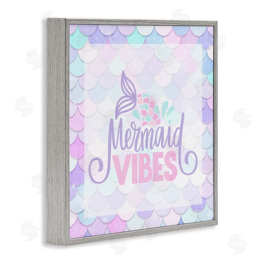 Kim Allen Pastel Mermaid Vibes Gray Framed Giclee Print Wall Art