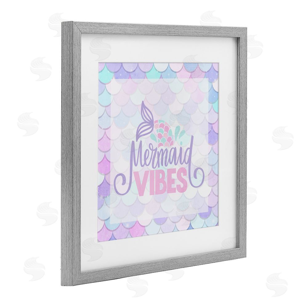 Kim Allen Pastel Mermaid Vibes Gray Framed Print Under Glass Wall Art